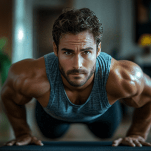 Homem Mountain Climbers em Casa